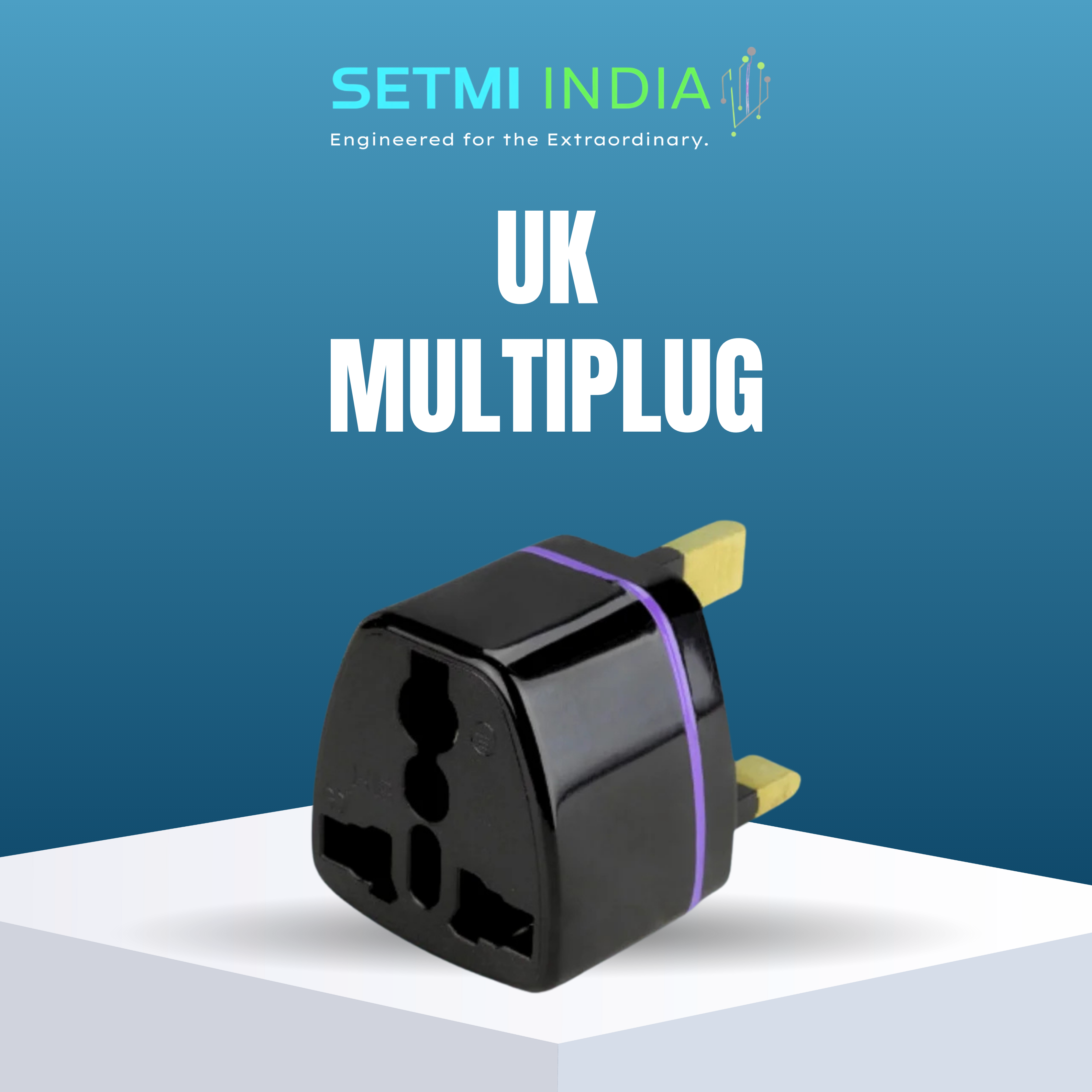 UK Multi Plug Adapter 3-Pin Power Converter Setmi India
