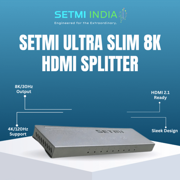 Ultra-Slim 8K HDMI Splitter 1 in 8 Out – 8 Port HDMI 2.1 Splitter for 4K/120Hz & 8K/30Hz HDR Displays. - Image 2