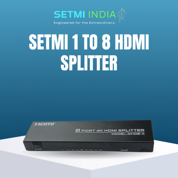 Setmi 1 to 8 HDMI Splitter – 4K UHD 1 In 8 Out HDMI Splitter with HDR, 3D Support, EDID Management – HDMI Splitter 8 Port for PS5, Xbox, Apple TV, Fire Stick, Blu-ray, PC