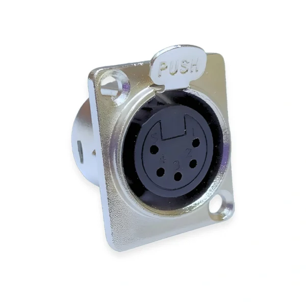 5-Pin XLR Female Chassis Mount Connector, 5 Way, Silver over Nickel Plating - Image 3