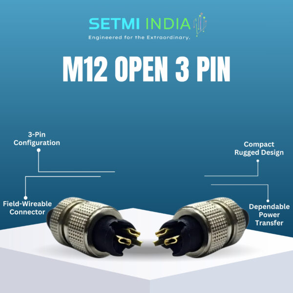 M12 Open 3-Pin Connector Setmi India - Image 2