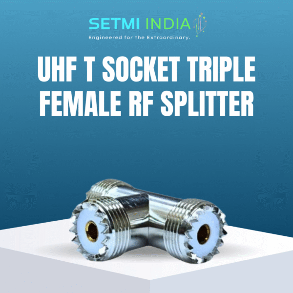 UHF T Socket | SO-239 Triple Female RF Splitter | 3-Way UHF Jack T-Connector (SO239 T Connector)