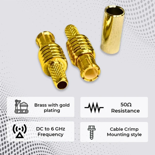 MCX Male Straight Crimp Connector | RF Coaxial 50 Ohm - Image 3
