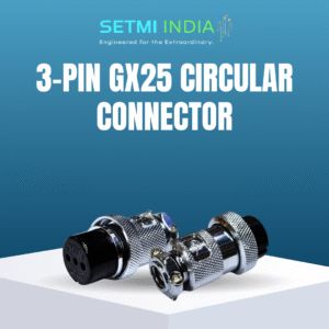 25MM 3 Pins Circular Connector, Soldered Wire, IP67 Waterproof, Threaded Lock