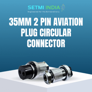 35mm 2 Pin Aviation Plug | Heavy-Duty 35mm Circular Connector Male-Female | Industrial Grade 35mm Aviation Plug for CNC, Audio, Power Supply