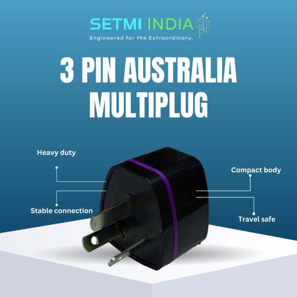 Australia 3-Pin Multi Plug Adapter Heavy Duty Socket Setmi India - Image 2
