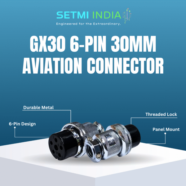 GX30 6-Pin 30mm Aviation Connector | Male Cable & Female Panel Mount - Image 2