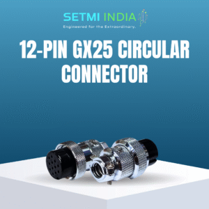25MM 12 Pins Circular Connector, Soldered Wire, IP67 Waterproof, Threaded Lock