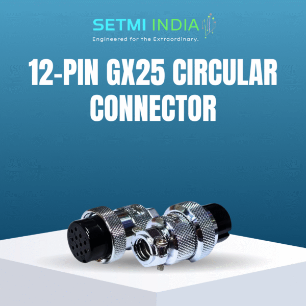 25MM 12 Pins Circular Connector, Soldered Wire, IP67 Waterproof, Threaded Lock