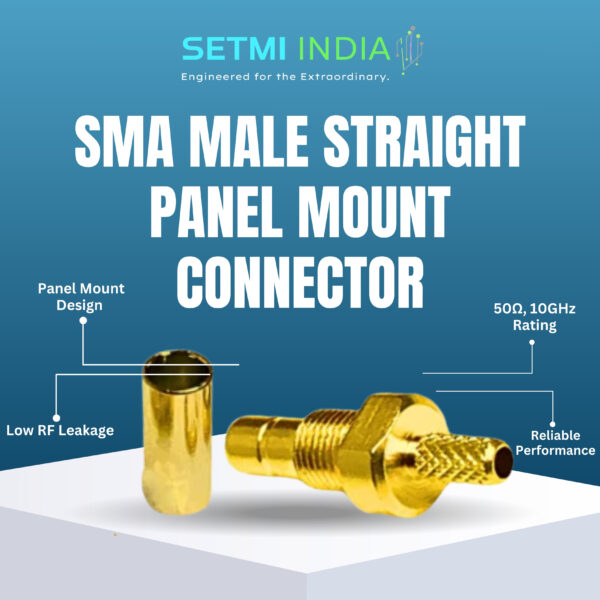 SMA Male Straight Panel Mount Connector, 50Ω, Low RF Leakage, 10GHz - Image 3