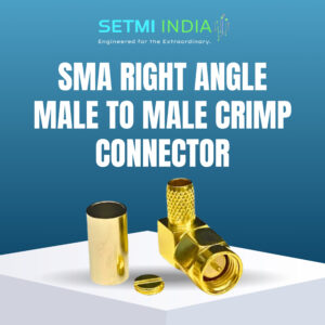 SMA Right Angle Male to Male Crimp Connector, RG Cable, 90° RF