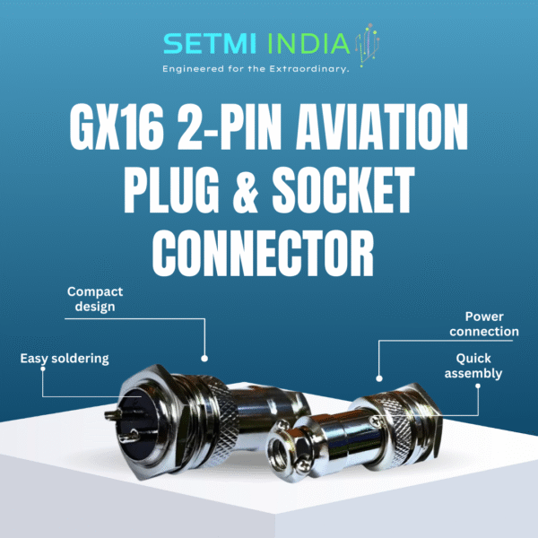GX16 2-Pin Aviation Plug & Socket Connector – 16mm Circular Metal Connector - Image 2