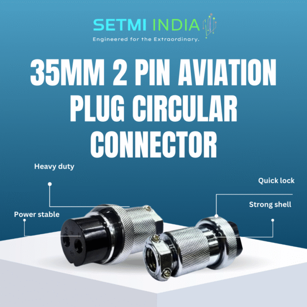 35mm 2 Pin Aviation Plug | Heavy-Duty 35mm Circular Connector Male-Female | Industrial Grade 35mm Aviation Plug for CNC, Audio, Power Supply - Image 2
