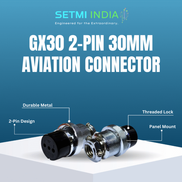 GX30 2-Pin 30mm Aviation Connector | Male Cable & Female Panel Mount - Image 2
