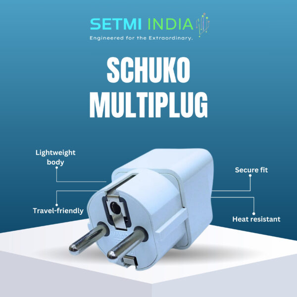 Schuko Multi Plug Adapter European Power Connector Setmi India - Image 2