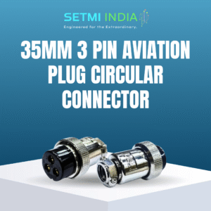 35mm 3-Pin Aviation Plug | Heavy-Duty 35mm Circular Connector | 3 Pin Metal Aviation Plug for Industrial & AV Use