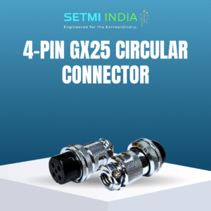 25MM 4 Pins Circular Connector, Soldered Wire, IP67 Waterproof, Threaded Lock