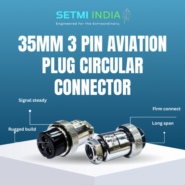 35mm 3-Pin Aviation Plug | Heavy-Duty 35mm Circular Connector | 3 Pin Metal Aviation Plug for Industrial & AV Use - Image 2