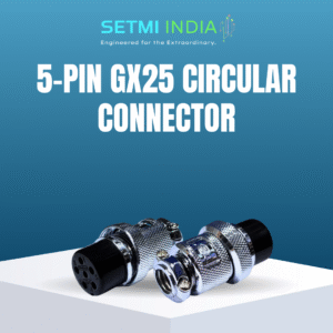 25MM 5 Pins Circular Connector, Soldered Wire, IP67 Waterproof, Threaded Lock