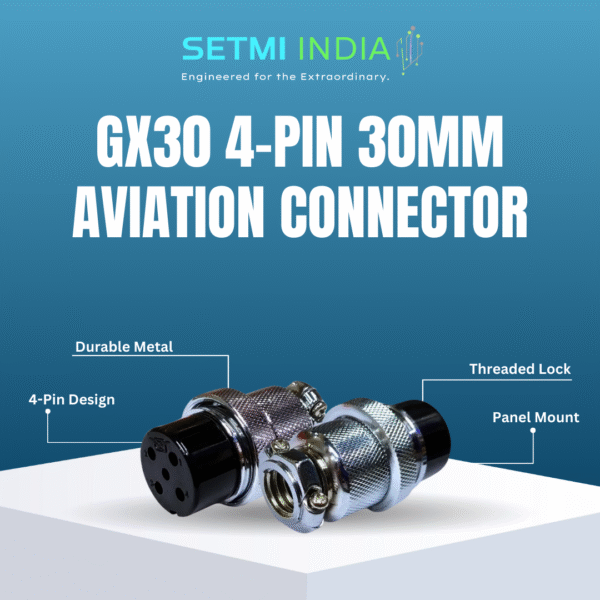 GX30 4-Pin 30mm Aviation Connector | Male Cable & Female Panel Mount - Image 2