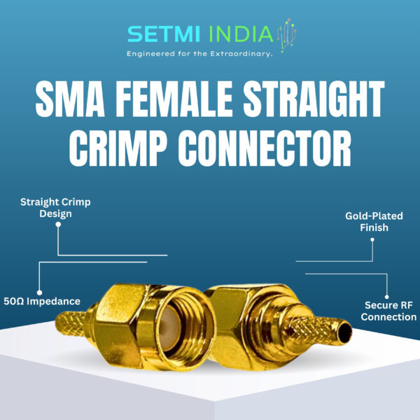 SMA Female Straight Crimp Connector – 50Ω, Gold-Plated - Image 2
