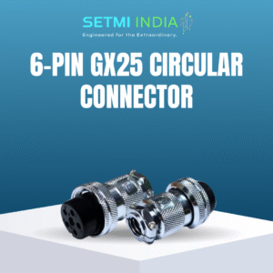 25MM 6 Pins Circular Connector, Soldered Wire, IP67 Waterproof, Threaded Lock