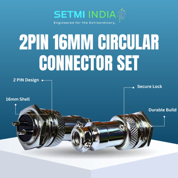 GX16 2-Pin 16mm Circular Aviation Plug & Socket Connector Set – Metal, Industrial-Grade - Image 2
