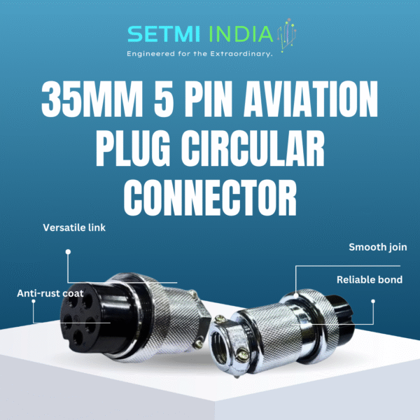 35mm 5 Pin Aviation Plug – Durable 35 mm Circular Connector with Metal Body - Image 2