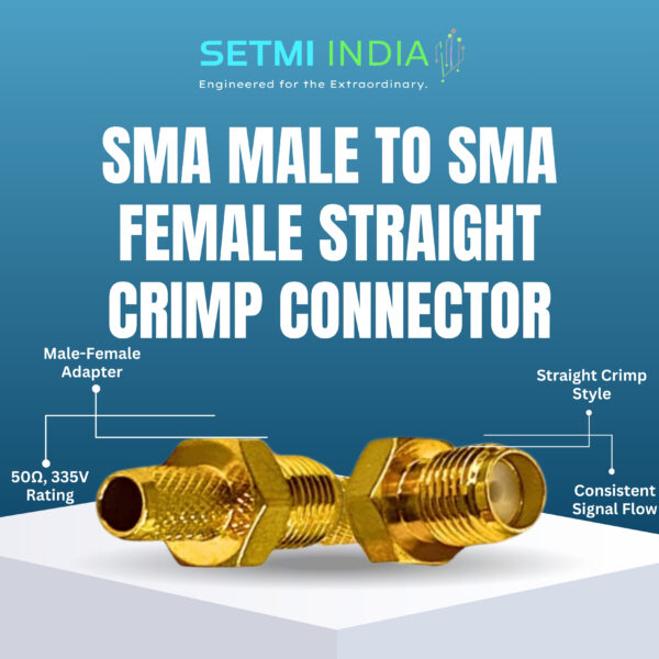SMA Male to SMA Female Straight Crimp Connector, 50Ω, 335V - Image 3