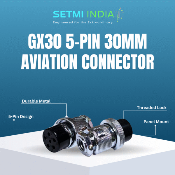 GX30 5-Pin 30mm Aviation Connector | Male Cable & Female Panel Mount - Image 2