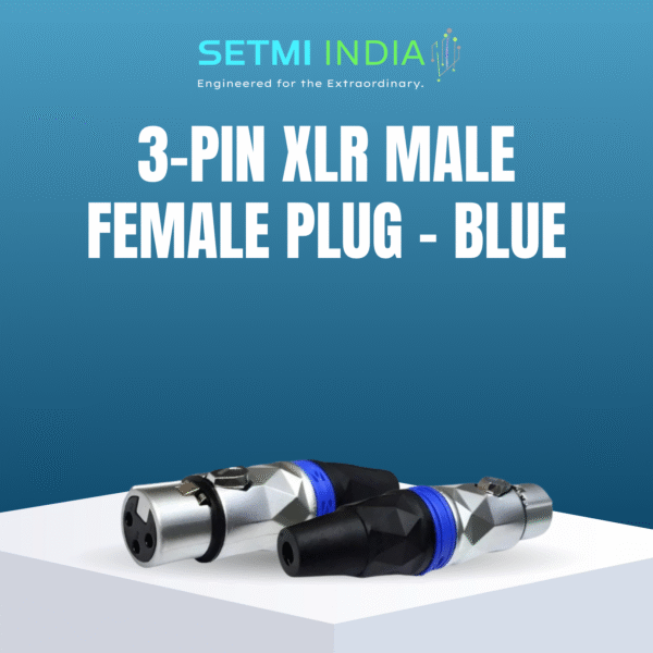 3-Pin XLR Male Female Diamond Cut Dull Nickle Blue Ring Plug