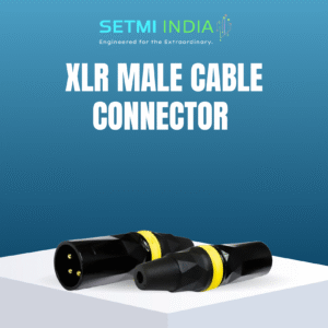 XLR Male Cable Connector – 3-Pin, Carbon Black, Locking, 4-8mm Cable | Setmi India