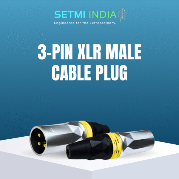 3-Pin XLR Male Cable Plug Carbon Nickle Diamond-Cut Grip, Gold-Plated Pins