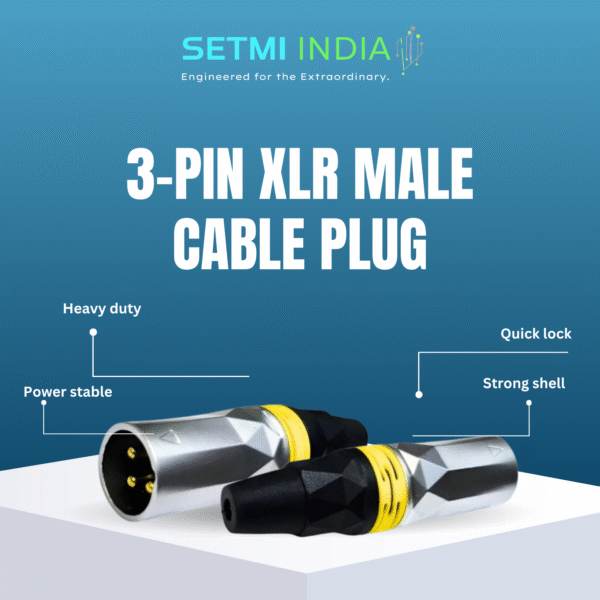 3-Pin XLR Male Cable Plug Carbon Nickle Diamond-Cut Grip, Gold-Plated Pins - Image 3