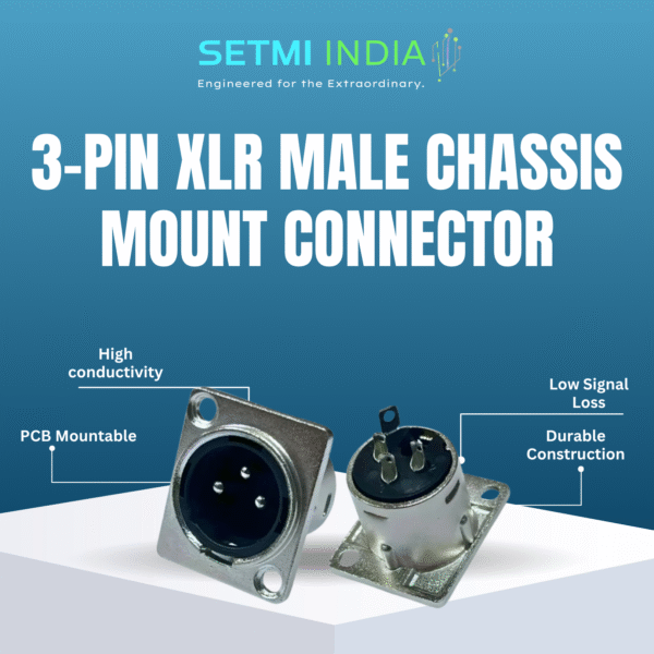 3-Pin XLR Male Chassis Mount Connector | Setmi India - Image 3