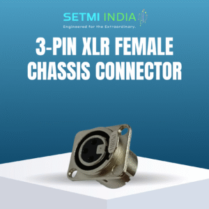 3-Pin XLR Female Chassis Connector, Panel Mount, Nickel/Gold Contacts, Push-Lock Mechanism