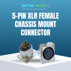 5-Pin XLR Female Chassis Mount Connector, 5 Way, Silver over Nickel Plating