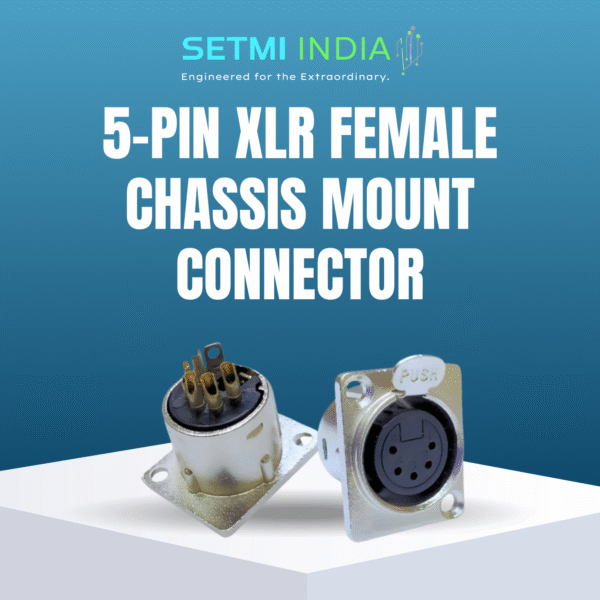 5-Pin XLR Female Chassis Mount Connector, 5 Way, Silver over Nickel Plating