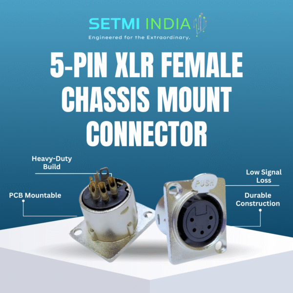 5-Pin XLR Female Chassis Mount Connector, 5 Way, Silver over Nickel Plating - Image 3