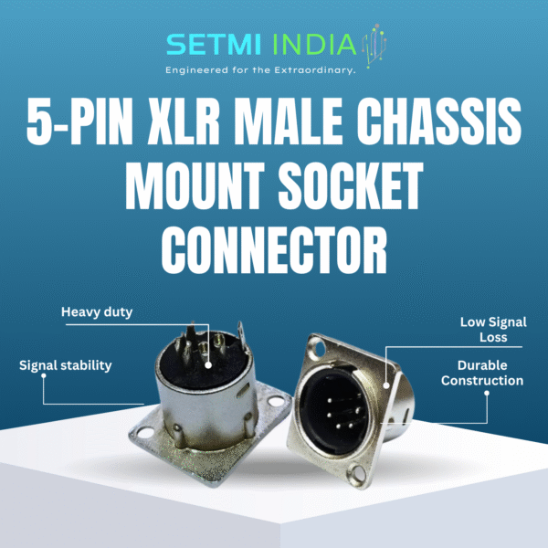 5-Pin XLR Chassis Mount Male Socket Connector| Setmi India - Image 3