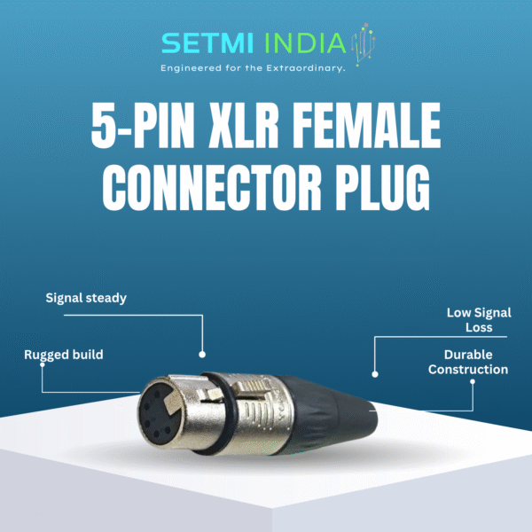 5-Pin XLR Female Connector Plug – Nickel-Plated, Locking | Setmi India - Image 3