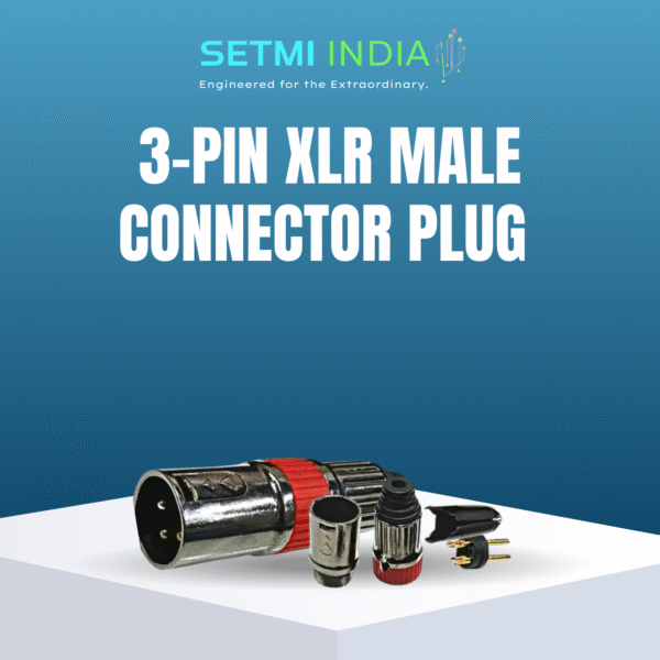 3-Pin XLR Male Connector Nickel-Plated Plug, Gold Pins, Red & Black Boot for Microphone & Audio Mixer