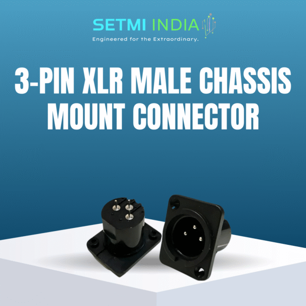 XLR 3-Pin Male Chassis Mount Connector – Black Housing