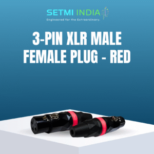 3-Pin XLR Male Female Diamond Cut Dull Black Red Ring Plug
