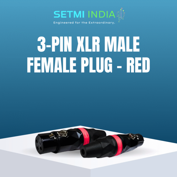 3-Pin XLR Male Female Diamond Cut Dull Black Red Ring Plug