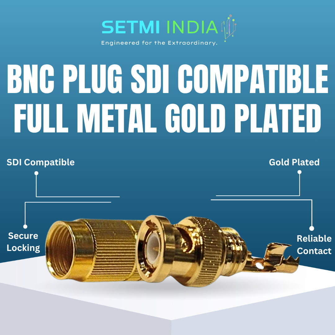 BNC Plug SDI Compatible Full Metal Gold Plated - Image 3