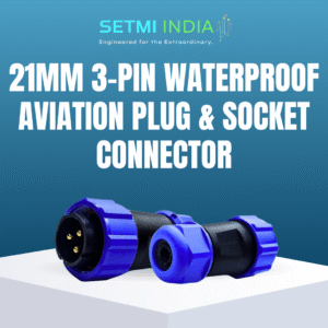 21mm - 3 Pin Waterproof Circular Male Connector | IP67 |